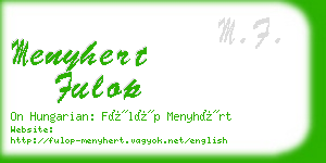 menyhert fulop business card