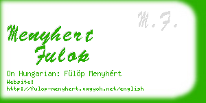 menyhert fulop business card